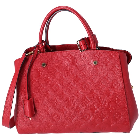 Pre-Owned Louis Vuitton Montaigne MM Monogram Empreinte Handbag M41194 Cerise