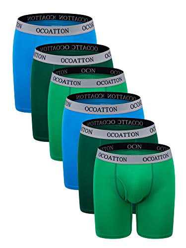 OCOATTON Mens Underwear Cotton Boxer Briefs Big and Tall 6-Pack