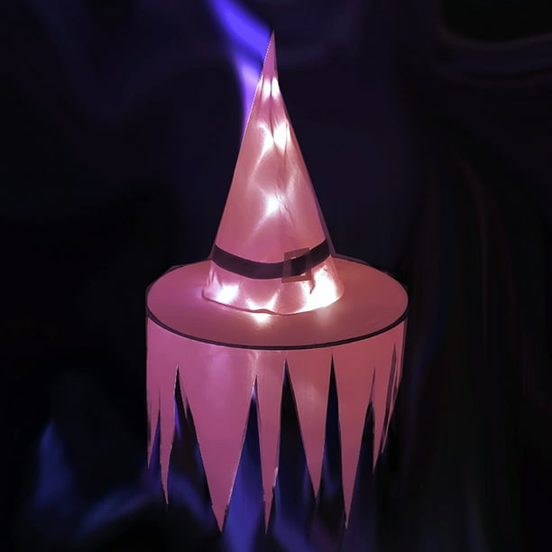 Advancent Sombrero de para Halloween, accesorios de decoración para fiestas, sombrero de brillante LED, sombrero de fantasma dentado, venta al Kits de decoración para fiestas Zigzag rosa más luz Advancent HA007401-06
