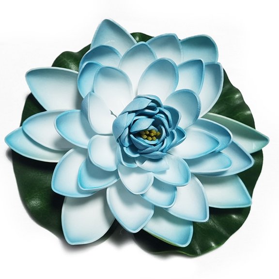 Bearachild Loto artificial Reemplazo decorativo Jardín al aire libre Parque Estanque Piscina Paisajismo Fotografía Flor falsa Azul claro Type3 NO3