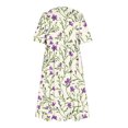 thumbnail image 5 of New trending & for spring GaThRRgYP Casual T-Shirt Short Sleeve Dress,Womens Fashion Printed Short Sleeve Round-neck Long Dress Beige S, 5 of 5