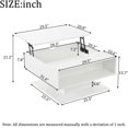 thumbnail image 2 of Table Basse Carrée de 30 Pouces à Plateau Relevable avec Lumières DEL Intelligentes, Table Centrale Moderne à Fini Très Lustré avec Levage Hydraulique et Rangement Caché, Table à Thé Ergonomique Géométrique pour Salon, Petit Espace, Bureau, Blanc, 2 of 16