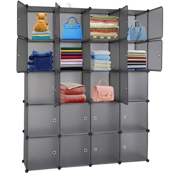 Ropero Armable Armario Closet Portátil 20 Cubos Practiksa