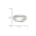 thumbnail image 2 of 14k White Gold Solid Polished Lightweight 4mm Ltw Milgrain Half Round Band Size 7.5 Ring Ring for Women and Men, 2 of 2