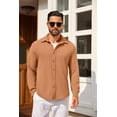 thumbnail image 5 of COOFANDY Mens Casual Button Down Shirt Long Sleeve Lightweight Jacket Fashion Textured Shirts, 5 of 6