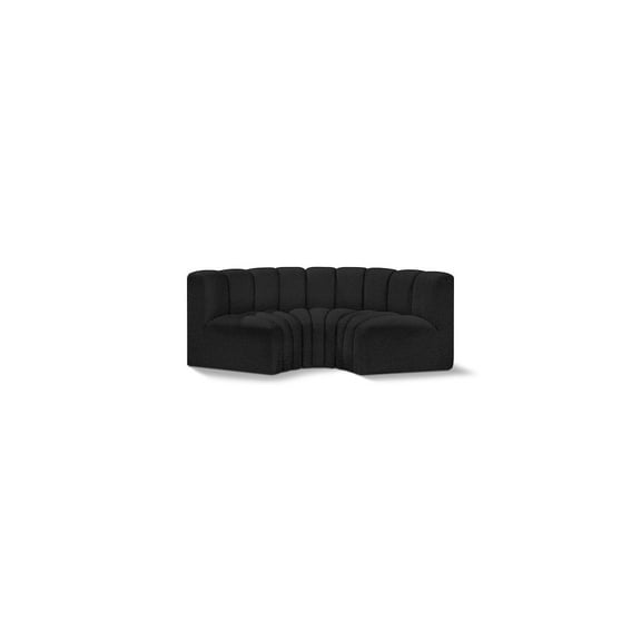 Meridian Furniture Arc Black Boucle Fabric Modular Sectional