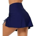 thumbnail image 2 of Attraco High Waisted Swim Skirt For Women Split Sporty Drawstring Skirted Swim Bottom with Built-in Panty, 2 of 7