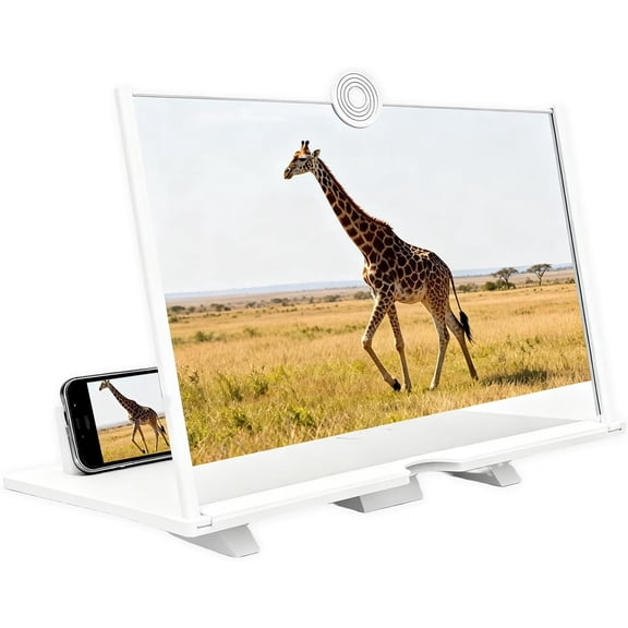 dgysar 10-18 Inch Screen Magnifier 3D HD Mobile Phone Magnifying Stand with Foldable Holder for Adult Student Movie Viewing and Gaming White 10in