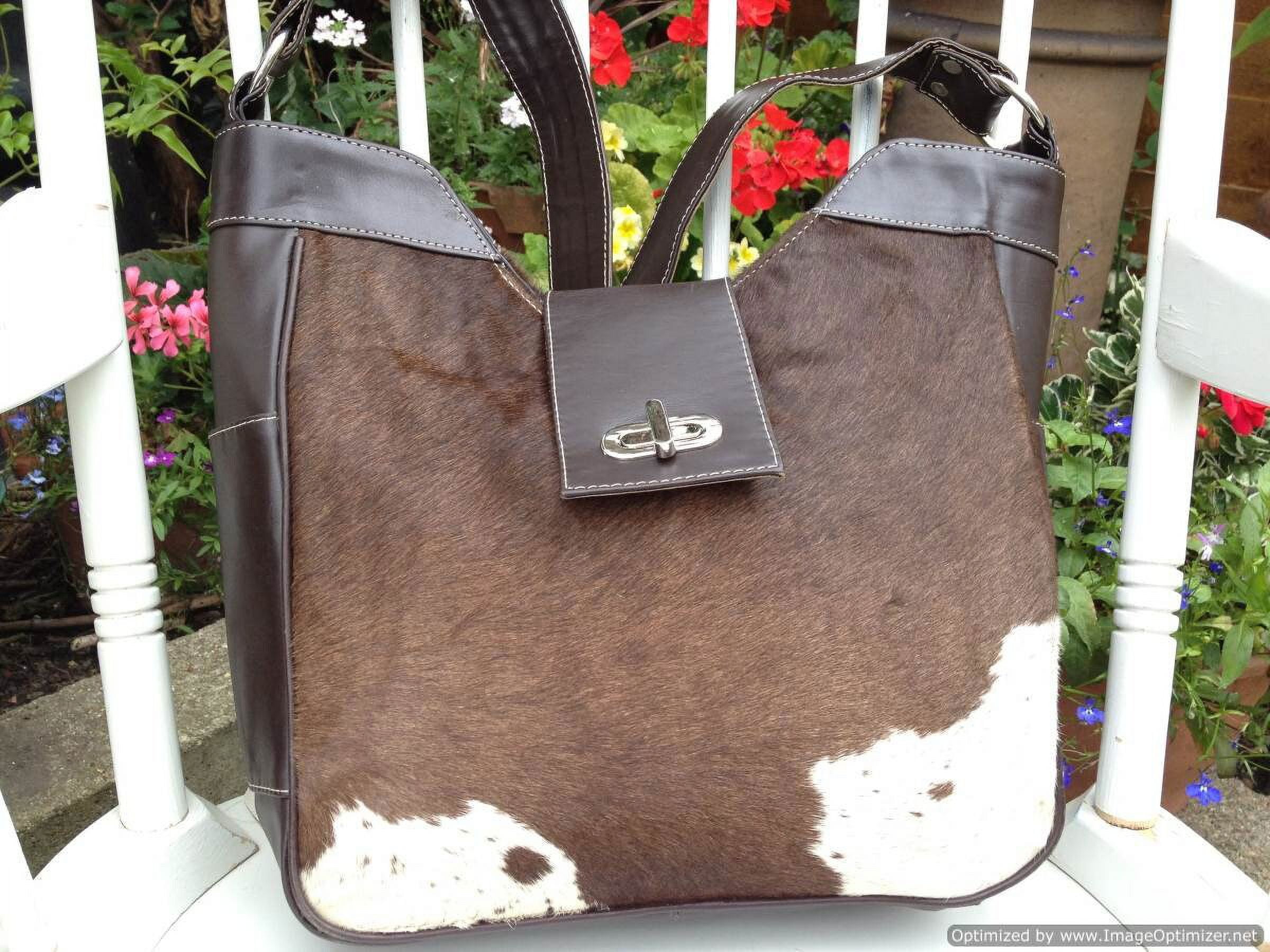 Ornate brown Leather & Hair On Bag