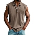 thumbnail image 2 of Men's Sleeveless T-Shirts Casual Collared Workout Tank Tops Summer V Neck Lightweight Breathable Loungewear, 2 of 6