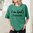 thumbnail image 5 of Ankishi Christian T-Shirts for Women I'm God's Favorite Short Sleeve Crewneck Religious Graphic Tee for Travel, 5 of 6