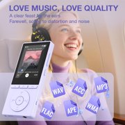 64GB MP3 Player with Bluetooth 5.3, Music Player with HiFi Sound for Sports Runners, 2.4 Screen MP3 Player Built in HD Speaker Voice Recorder E-Book, Expanded Up to 128GB, Earphone Included, Purple