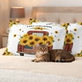 thumbnail image 3 of Farmhouse Sunflowers Pillow Covers 2 Pack Summer Yellow Floral Leaves Red Truck Pillowcase Waterproof Outdoor Throw Pillow Cover for Patio Balcony Rectangular Cushion 20”x12”, 3 of 9
