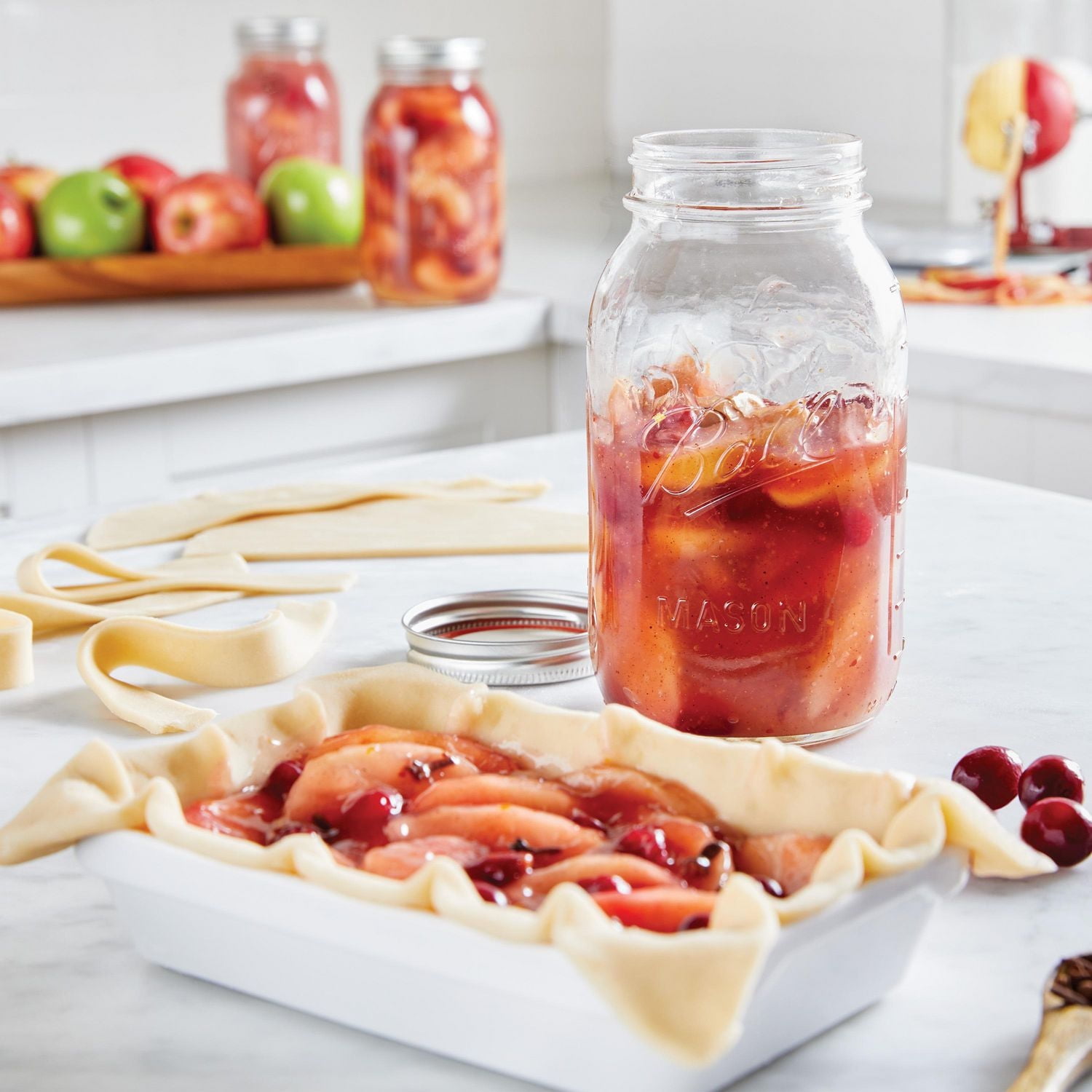 Ball Mason Jars with Lids & Bands, Regular Mouth, 946 mL (32 oz), 8 Pack, BPA-free