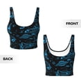 thumbnail image 5 of Haiem Spacecraft Pattern Womens Sports Bra - U Neck Padded Low Impact Yoga Bra Workout Crop Top Gym Moisture-Wicking Workout Vest -XX-Large, 5 of 9
