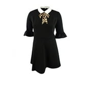 Betsey Johnson Women's Collar Fit & Flare Dress Black Size 12