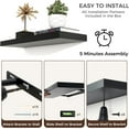 thumbnail image 5 of Floating Shelves for Wall, 2 Large Wall Mounted Shelves with Invisible Brackets, Long Wood Floating Wall Shelf Shelves for Living Room, Bedroom, Kitchen, Bathroom Decor (Black, 36" W x 8" D x 1.5" H), 5 of 14