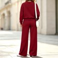 thumbnail image 6 of IUYRTFE Women's Zip Up Jacket and Wide Leg Pants Set 2 Piece Casual Tracksuit Solid Color, 6 of 8