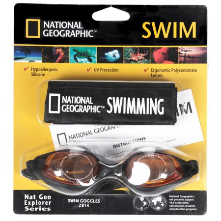 National Geographic™ Snorkeler Z-814 Swim Goggles, Silicone Skirt W/ Polycarbonate Lenses