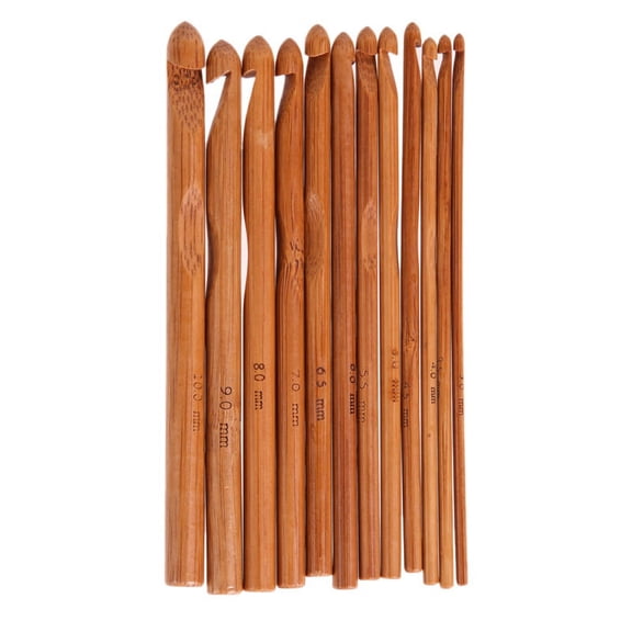 Crochet Hooks Set, 12pcs Bamboo Crochet Hook Knitting Needle DIY Weave Tools Sewing Accessories Sweater crochet