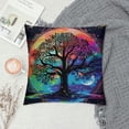 thumbnail image 2 of Orinice Tree of Life Moon Stars Graphic Decorative Cushion Throw Pillow Cover 1PC for Home Bed Sofa Couch Bedroom 20x20in, 2 of 5