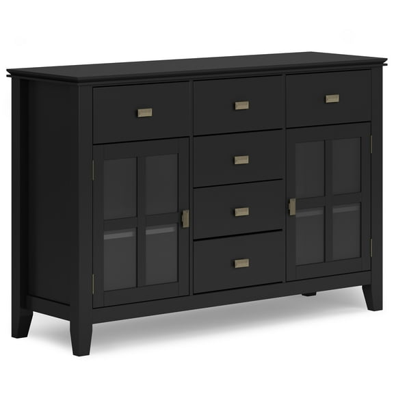 Artisan 54 inch Wide Solid Wood Transitional Sideboard Buffet in Black