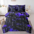 thumbnail image 1 of Erosebridal Geometric Square Bed In A Bag Full Size,Futuristic Cubes Bed Set,Stereoscopic Room Decorative,Reversible,Breathable,7-Piece, 1 of 1