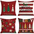 thumbnail image 1 of Juego de Almohada navideñas con Doble Cara Impresa Decoración navideña Decoraciones navideñas de Invierno(B)(4 piezas), 1 of 5