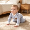 thumbnail image 6 of Curenmufel Newborn Boy Sleepers Infant Baby Boy Winter Clothes One Piece Long Sleeve Zipper Jumpsuit Newborn Boy Game Day Romper (Blue,0-3 Months), 6 of 9