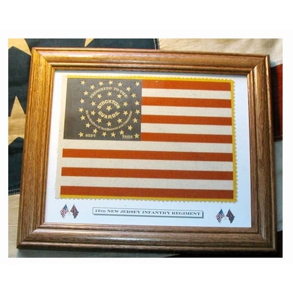 34 Star Flag, American Civil War Flag....12th New Jersey Vols. Patriotic Wall Decor, Wall Art.