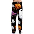 thumbnail image 5 of Men's Halloween Pajama Pants Candy Spider Web Drawstring Funny Sleep Pants Pumpkin Skull Elastic High Waist Spooky Pajama Pants, S, 5 of 6