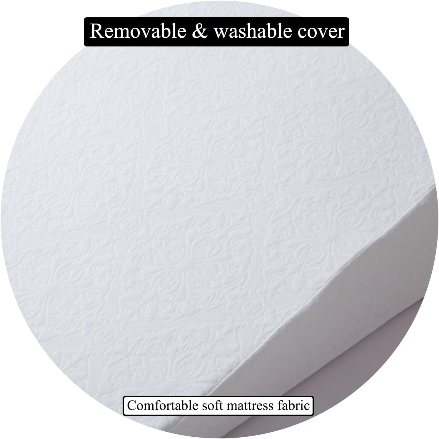7.5 Inch Memory Foam Wedge Pillow for Sleeping Bed Incline Pillows for Sleeping for Adults Triangle Leg Elevation Pillow for After Surgery, Anti Snore, White