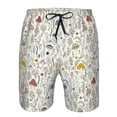 thumbnail image 3 of Honeii's Colorful Mushrooms and Plants Print Men's Casual Shorts with Drawstring，Swim Trunks Quick Dry Beach Shorts, 3 of 5