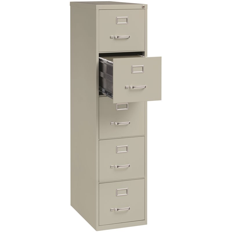 hirsh 3000 series 5 drawer letter vertical file cabinet in light gray