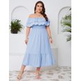 thumbnail image 2 of Yesfashion Women Plus Size Off Shoulder Maxi Dress Ruffle Flowy Casual Summer Boho Long Dresses, 2 of 5