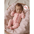 thumbnail image 5 of BemeyourBBs Baby Girl Fall Footies and Headband 2 Pcs Set Plaid Long Sleeve Romper, 5 of 9