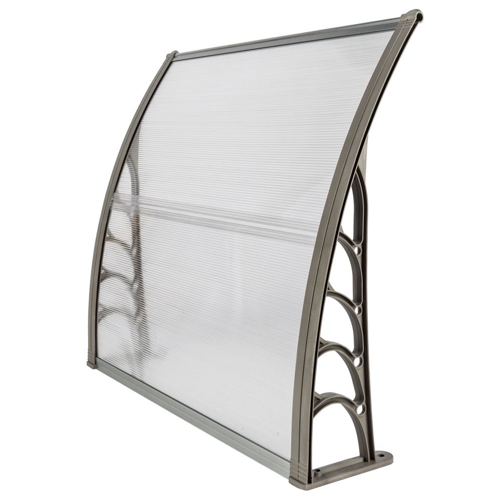100 x 96cm Household Application Door & Window Rain Cover Eaves Gray Holder