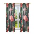 thumbnail image 7 of Yayeee Window Curtains Set of 2 for Living Room Light Filtering 63"x42", Red Flamingo Pattern, 7 of 7