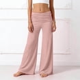 thumbnail image 7 of qolati Girls Yoga Pants Fold Over Low Waist Wide Leg Sweatpants Flare Leggings Bell Bottoms Y2k Lounge Trousers 5-14 Years Pink, 7 of 7