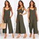thumbnail image 1 of Nueva ropa de mujer colores espalda abierta mono suelto MABOTO ArmyGreen XL, 1 of 5
