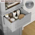 thumbnail image 5 of Homfa Bathroom Storage Tower, Narrow Linen Cabinet with Door and Drawers, Tall Bathroom Storage Cabinet for Small Spaces, Gray, 5 of 8