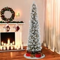 thumbnail image 3 of 6.5 ft Pre-Lit Flocked Pine Pencil Artificial Tree, 3 of 4