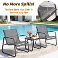 thumbnail image 4 of 3-Piece Patio Furniture Set, Lofka Outdoor Bistro Table and Chairs for 2, Textilene Seat & Steel Frame for Backyard, Garden, Lawn, Gray, 4 of 9