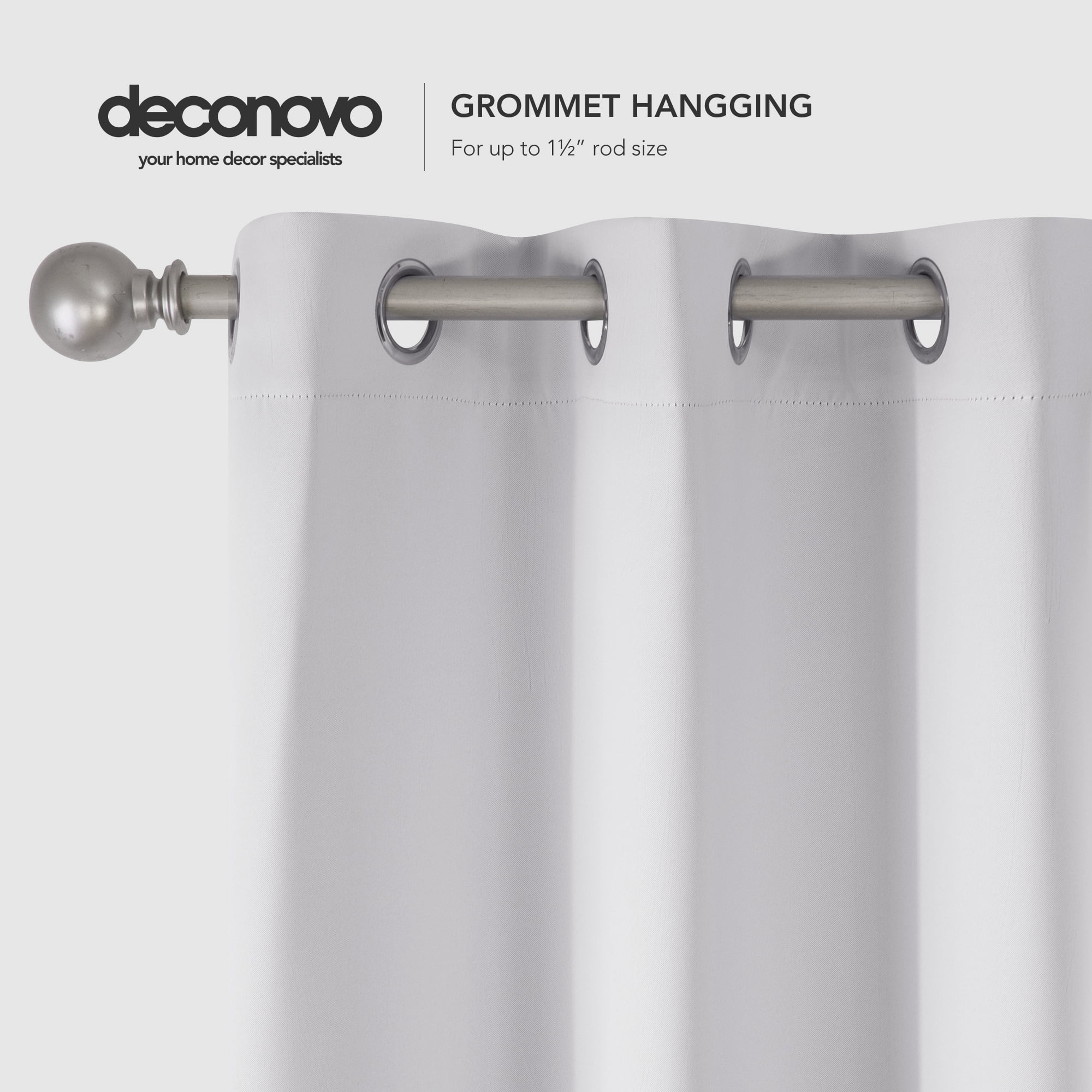 ZOPZO Room Darkening Curtains for Bedroom, Thermal Insulated, Solid Blackout Curtain for Kitchen, 42x45 inch, Greyish White, Set of 2