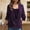 Purple, variant on Oplxuo Women's Sequins Patchwork Cowl Drop Front Blouses, Dressy Casual Drawstring Hem Long Sleeve Party Tops