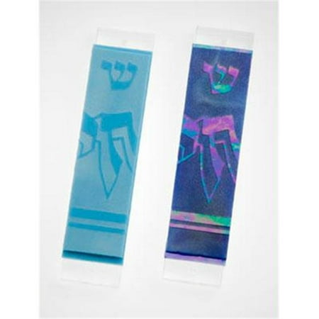 Judaica Kingdom SF-MZG-3072-1 Handmade Glass & Stained Glass Mezuzahs - Chai III Mezuzah Aqua Opalescent