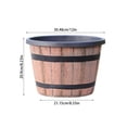 thumbnail image 3 of 12 inch Flower Pots,Plastic Plants Pots Outdoor | Planters with Drainage Holes & Saucers,Imitation Wine Barrel Design,for Indoor Outdoor Garden Pots, 3 of 8