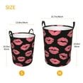 thumbnail image 3 of XMXT Collapsible Laundry Basket, Pink Multi Lips Print Waterproof Laundry Hampers Storage Baskets Dirty Clothes Hamper, 40L, 3 of 8