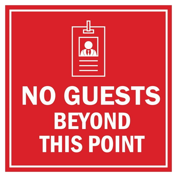 Signs ByLITA Square No Guests Beyond this Point Graphic Sign (Red) - Large