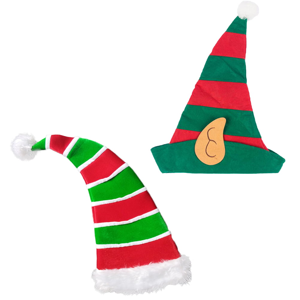 NOVELTY CHRISTMAS ELF HATS 4 PACK XMAS FANCY DRESS PARTY OFFICE WORK NOVELTY HAT 